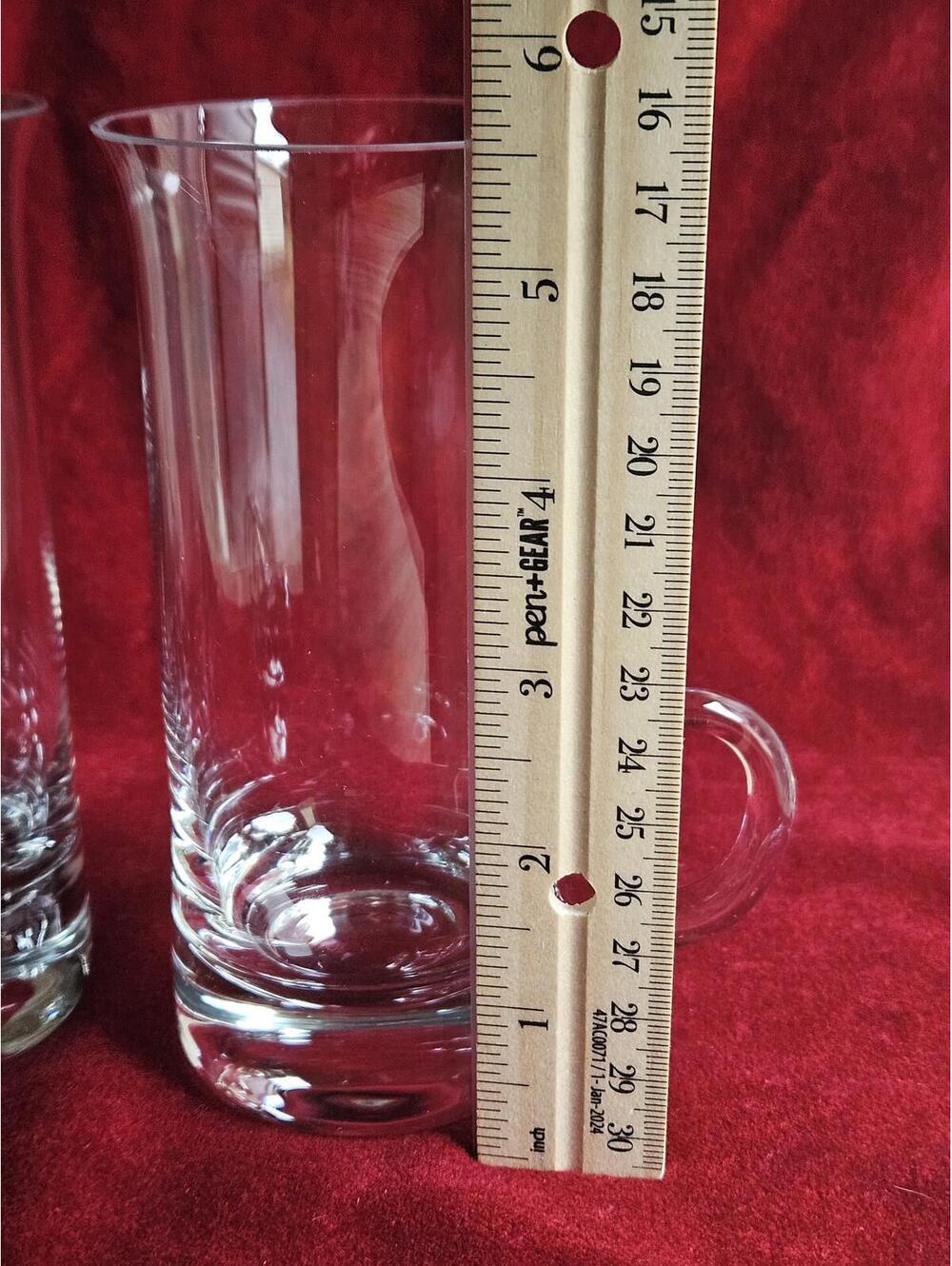 Vintage Set of 2 Princess House Highlights Clear Crystal Irish Coffee Mugs 5.5” - Picture 5 of 15